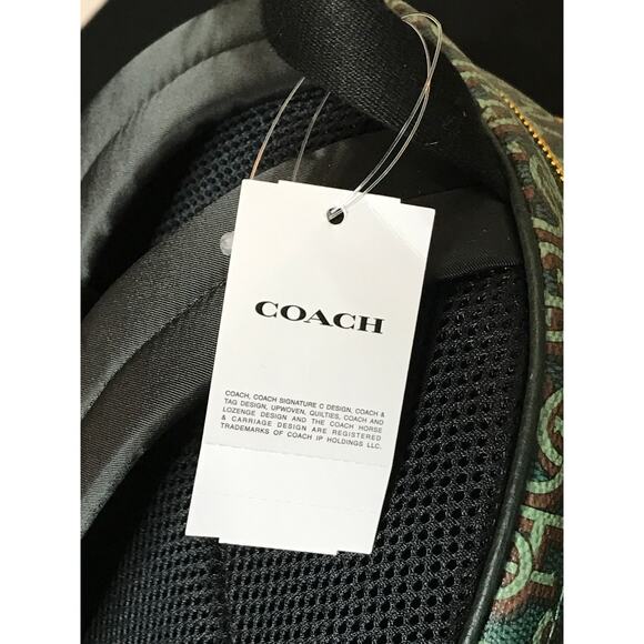 Coach Women's Court Backpack (Monogram Green) - Picture 9 of 15